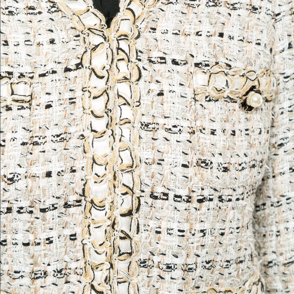 Edward Achour Paris Pearl Buttons Tweed Jacket - Picture 4 of 4